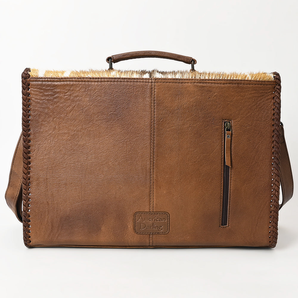 American Darling Hair-On Leather Briefcase