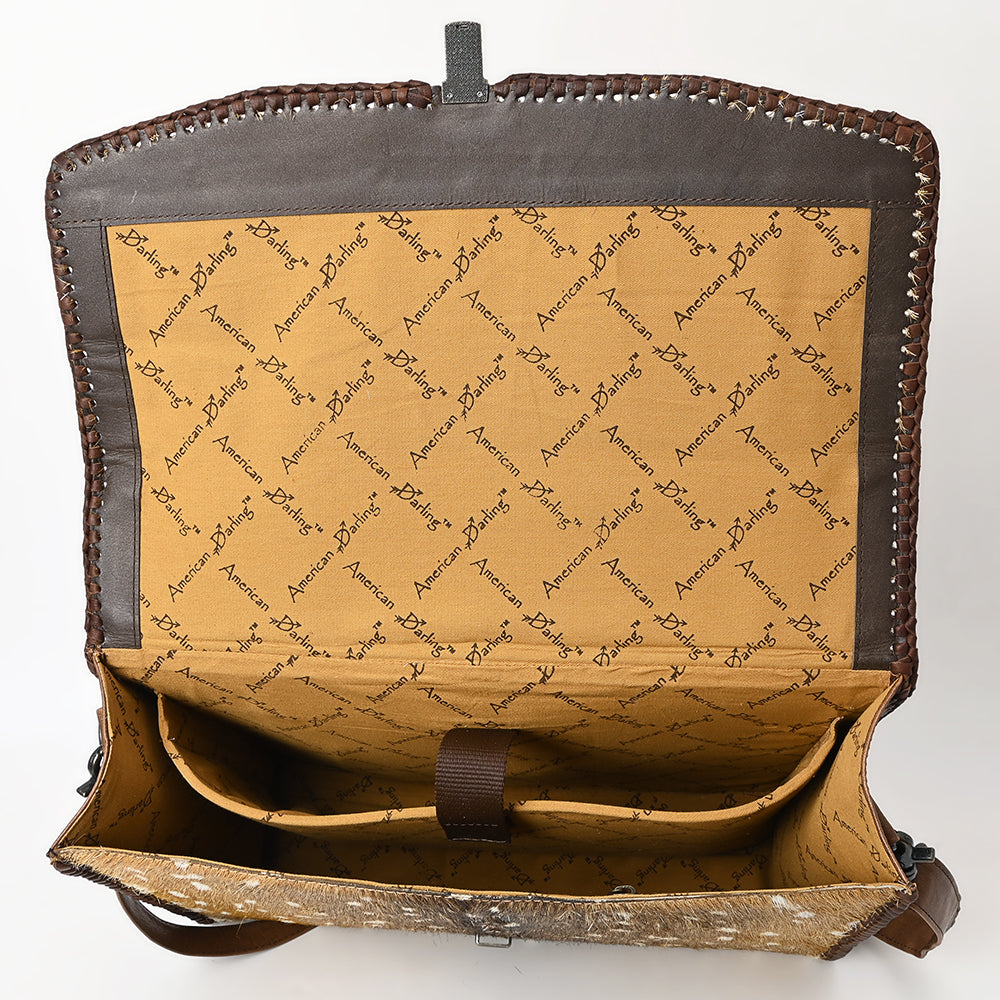 American Darling Hair-On Leather Briefcase