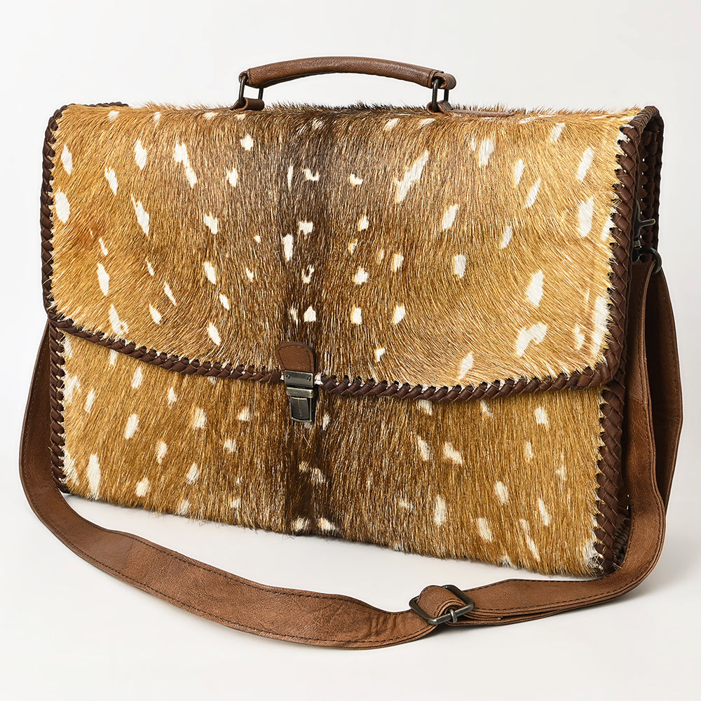 American Darling Hair-On Leather Briefcase