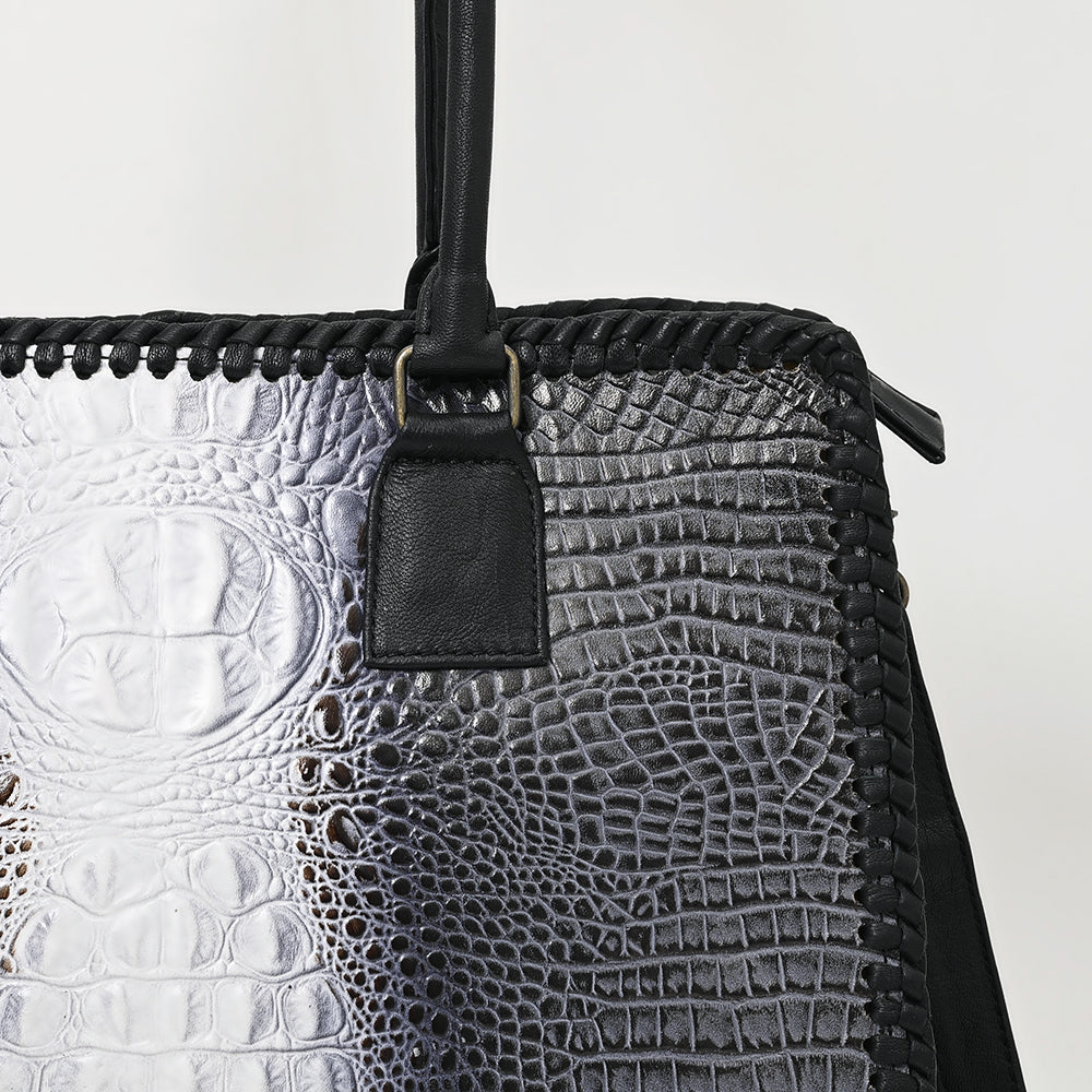 American Darling Crocodile Embossed Genuine Leather Tote