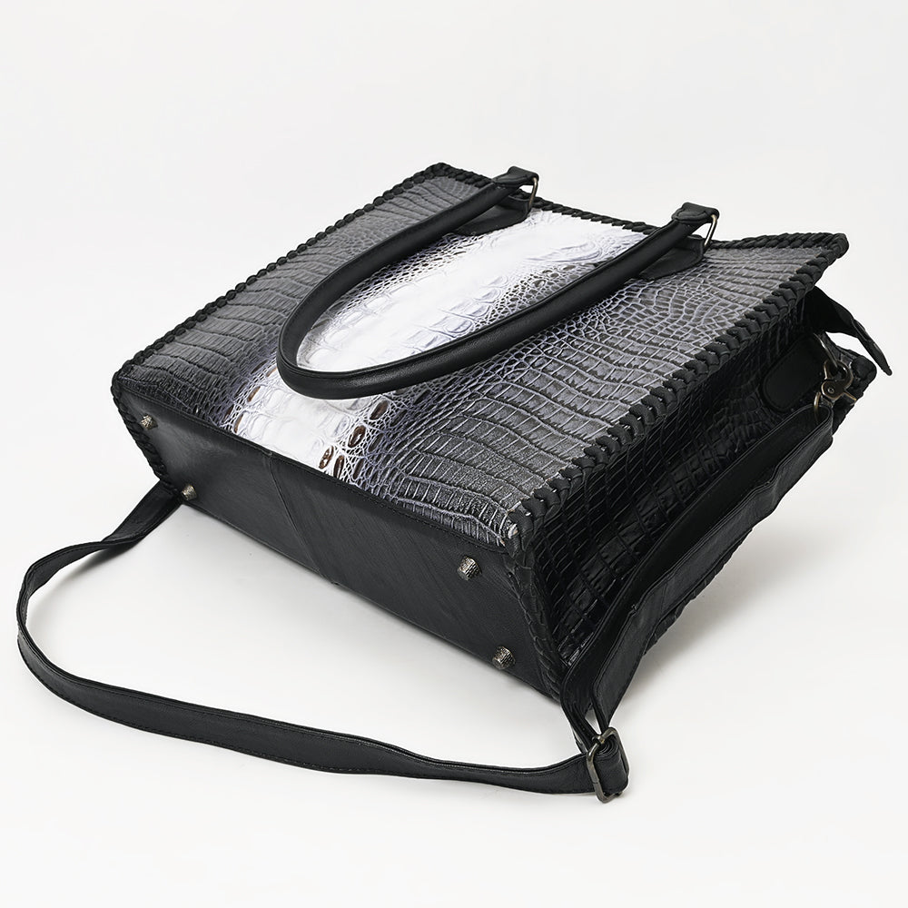 American Darling Crocodile Embossed Genuine Leather Tote