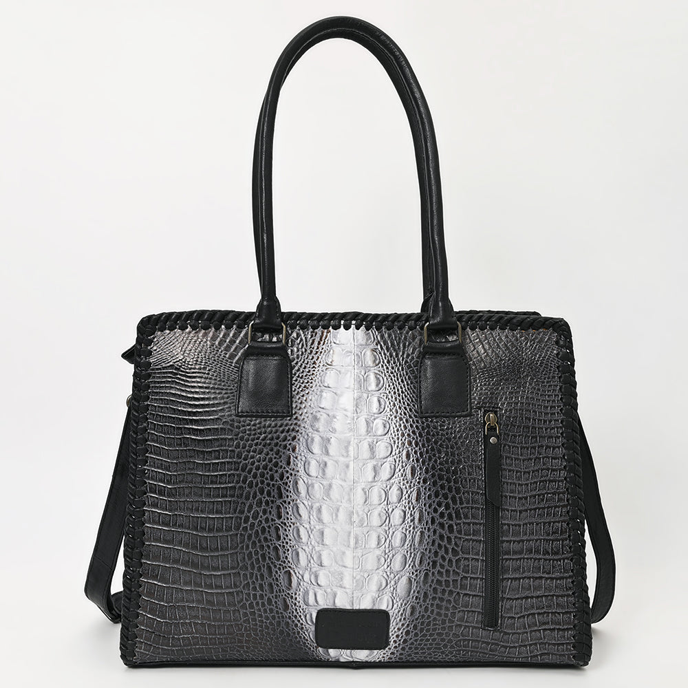 American Darling Crocodile Embossed Genuine Leather Tote