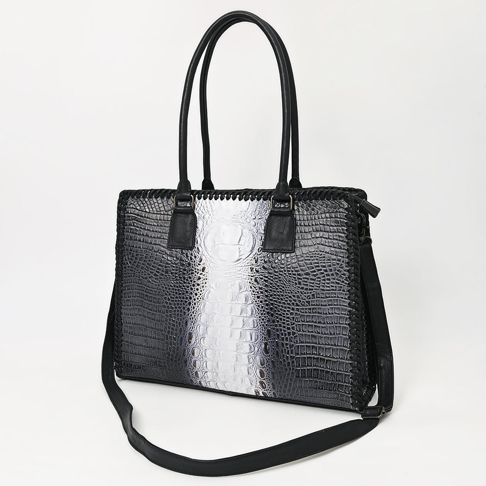 American Darling Crocodile Embossed Genuine Leather Tote