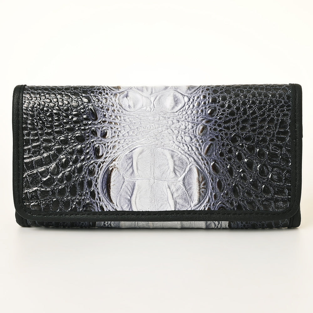 American Darling Crocodile Embossed Genuine Leather Wallet Bag – Premium Western Women’s Clutch with Multiple Card Slots & Secure Compartments