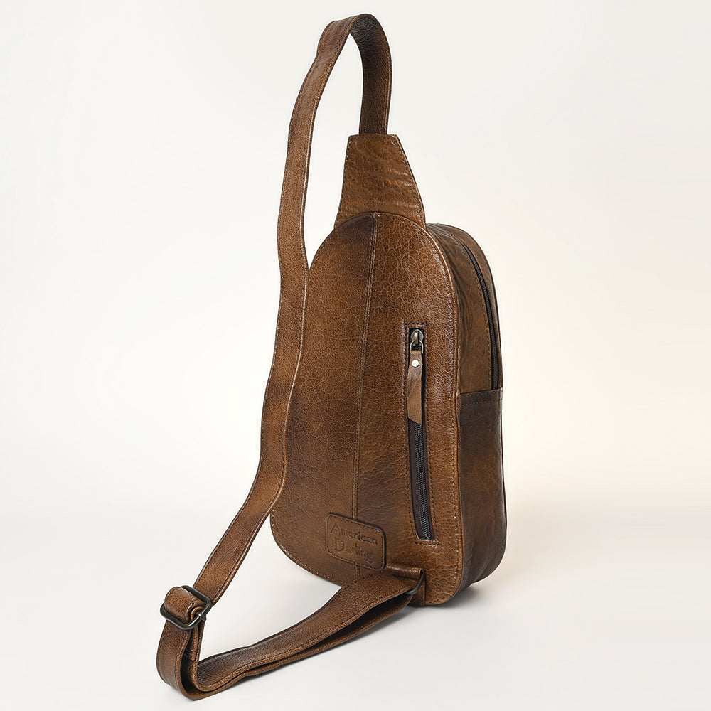 American Darling Crossbody Hand Tooled Genuine Leather