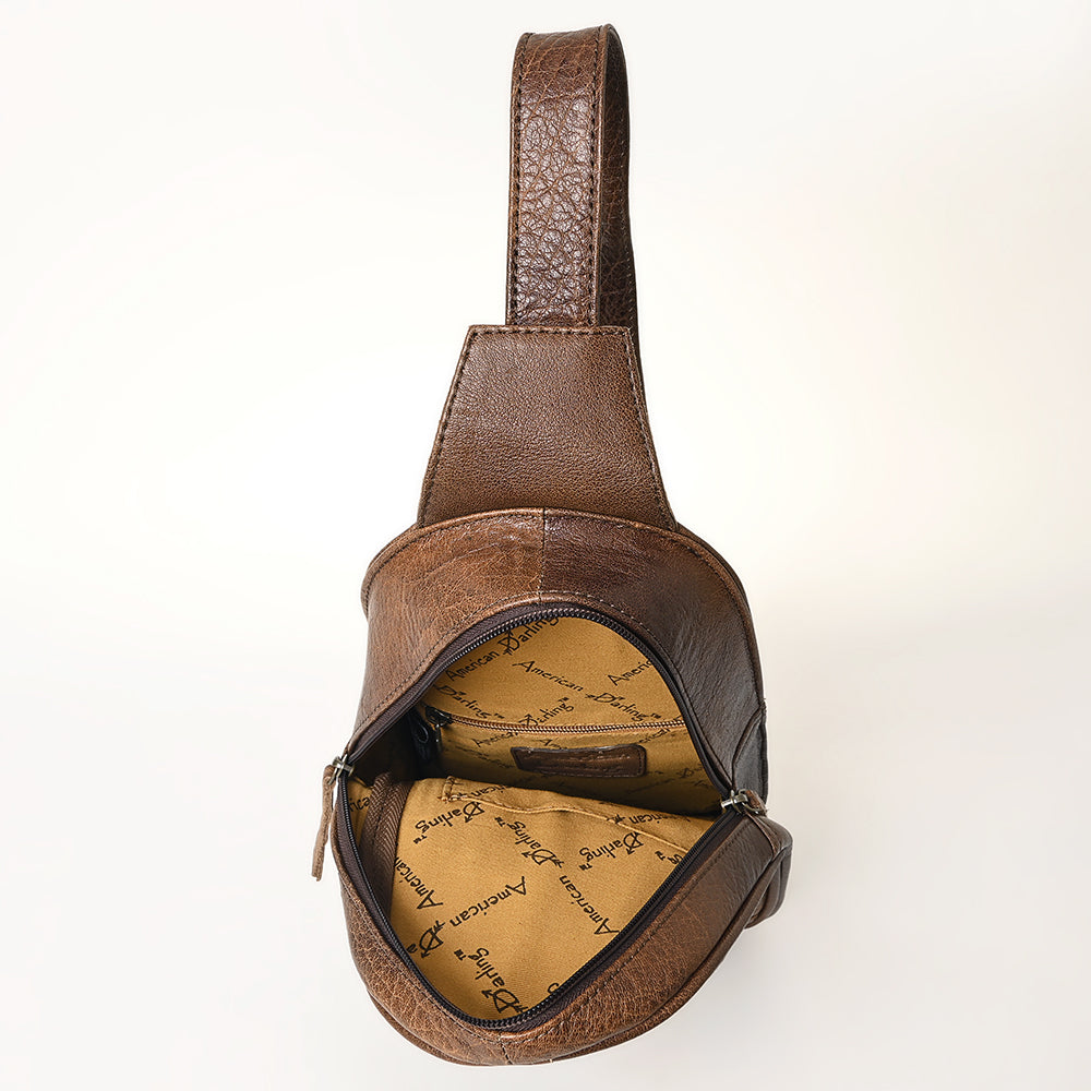 American Darling Crossbody Hand Tooled Genuine Leather