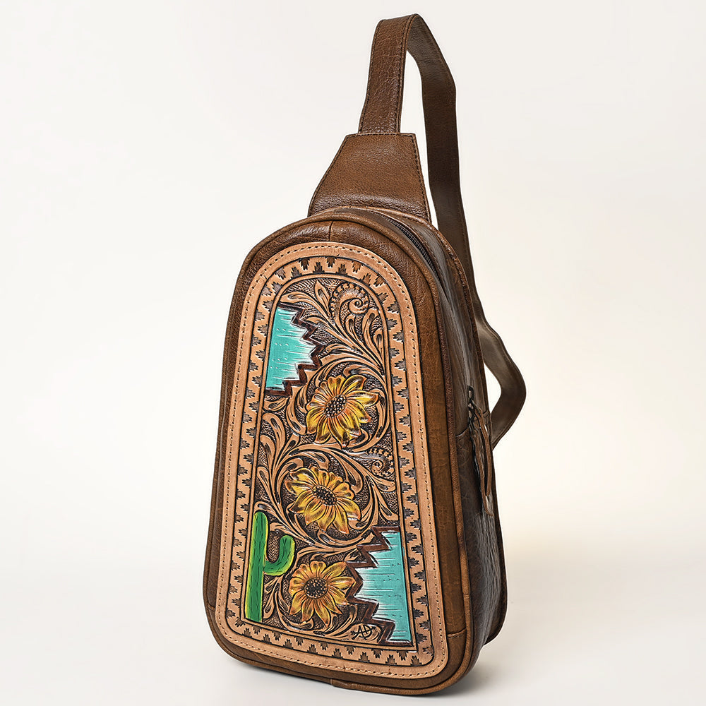 American Darling Crossbody Hand Tooled Genuine Leather