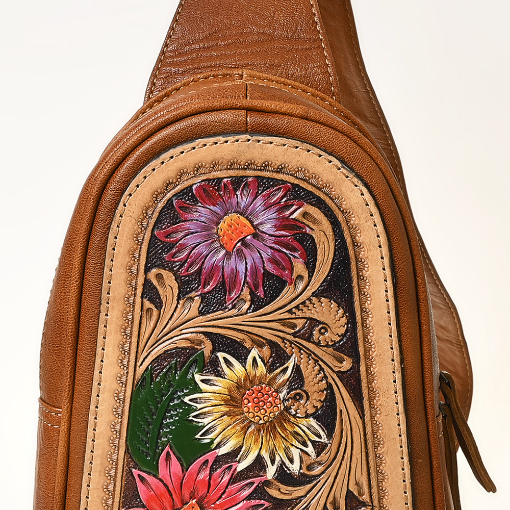 American Darling Crossbody Hand Tooled Genuine Leather