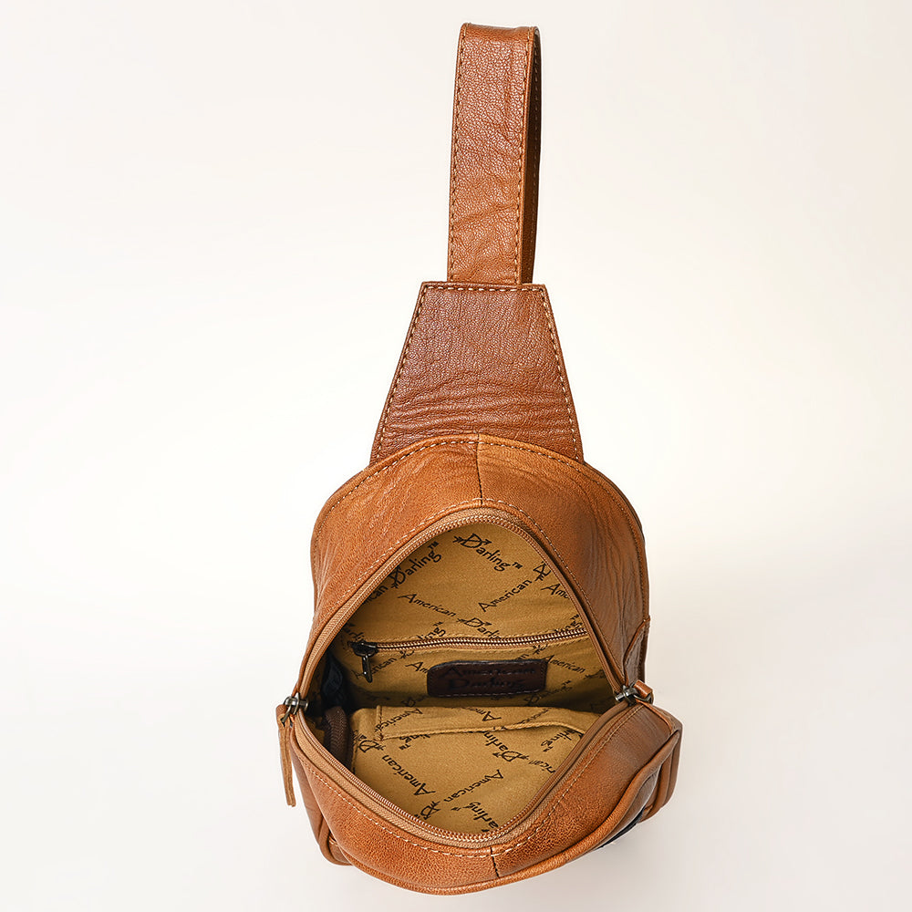 American Darling Crossbody Hand Tooled Genuine Leather