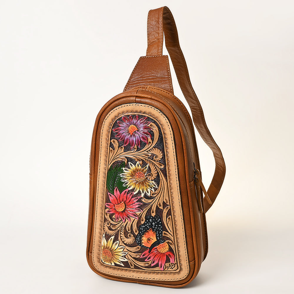 American Darling Crossbody Hand Tooled Genuine Leather