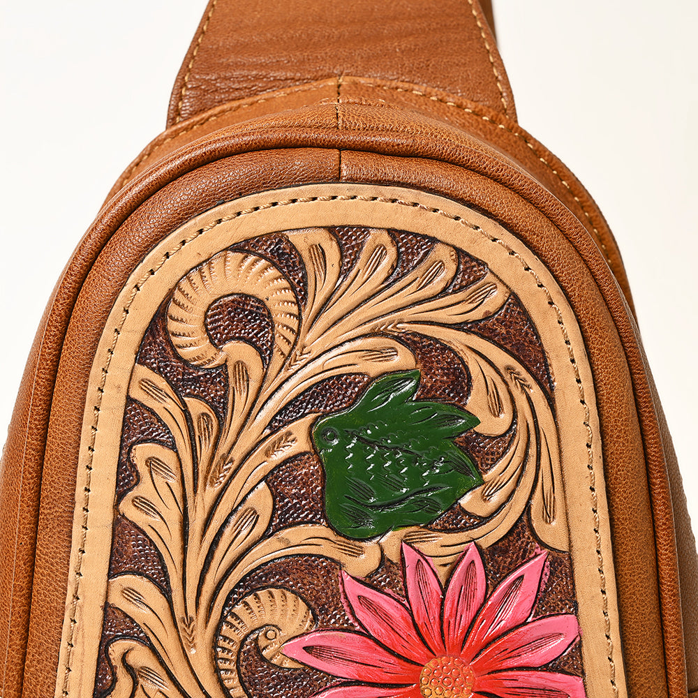 American Darling Crossbody Hand Tooled Genuine Leather