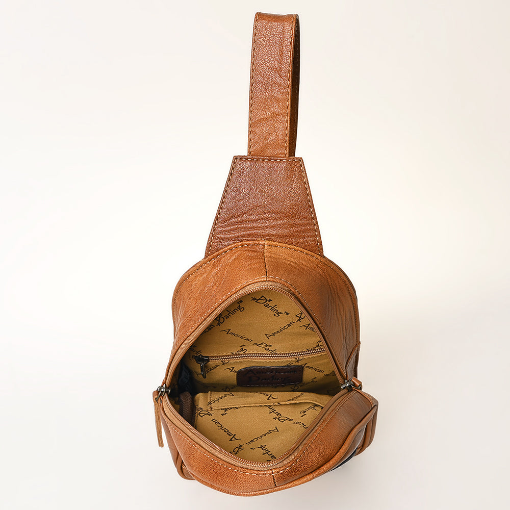 American Darling Crossbody Hand Tooled Genuine Leather