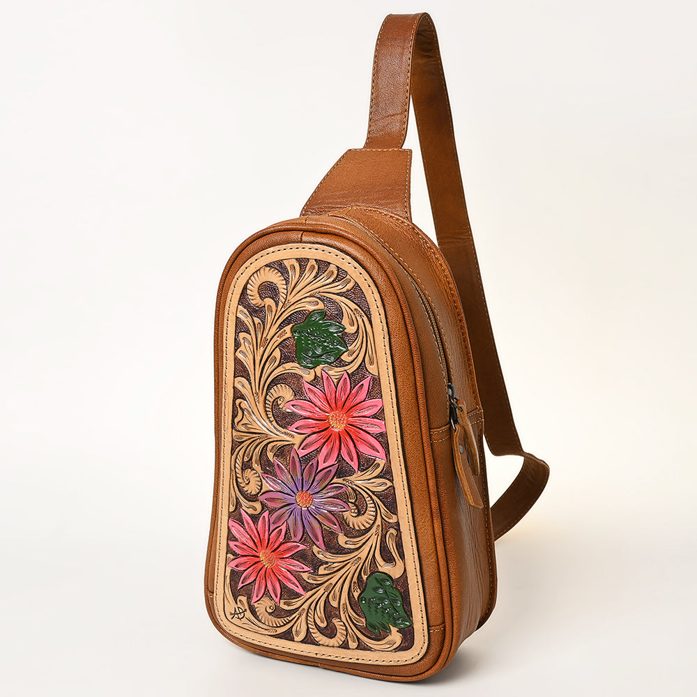 American Darling Crossbody Hand Tooled Genuine Leather