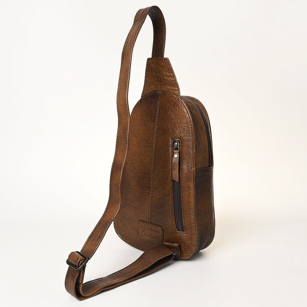 American Darling Crossbody Hand Tooled Genuine Leather