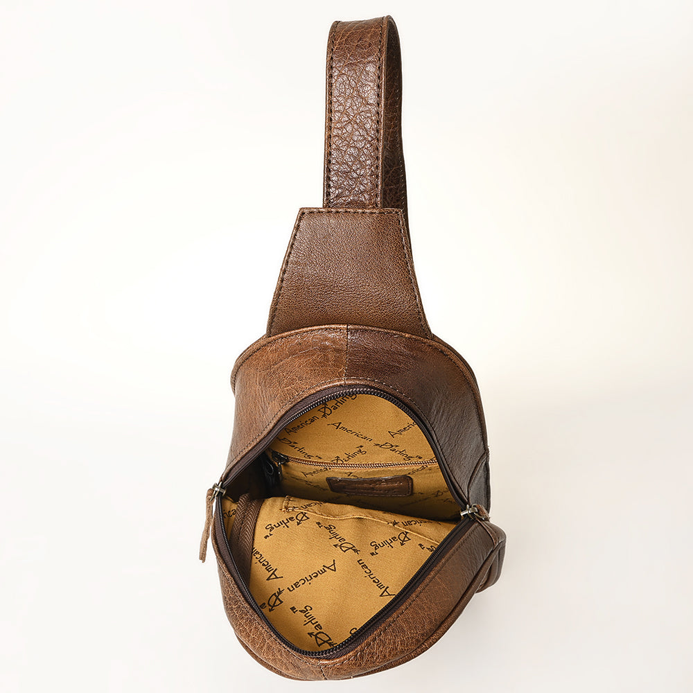 American Darling Crossbody Hand Tooled Genuine Leather