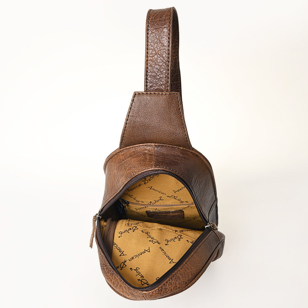 American Darling Crossbody Hand Tooled Genuine Leather