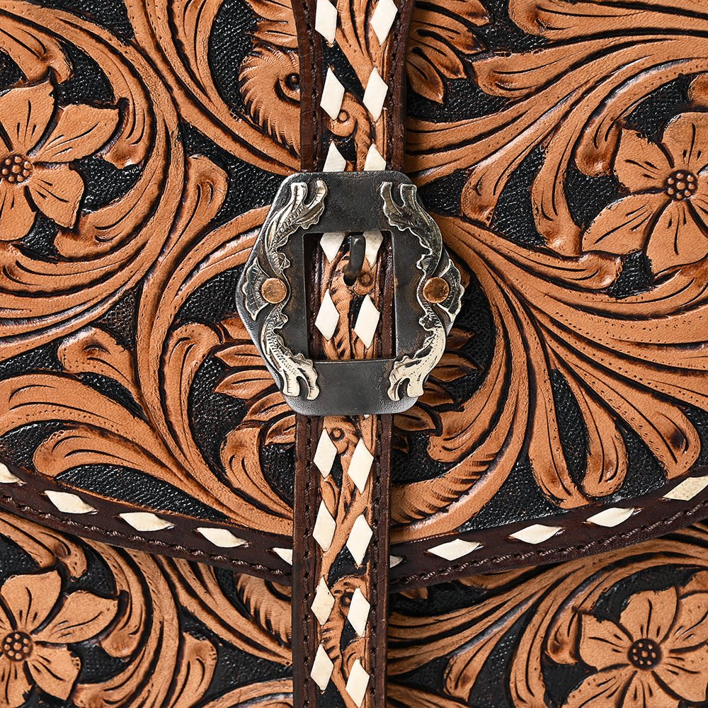 American Darling Hand-Tooled Genuine Leather Crossbody Bag