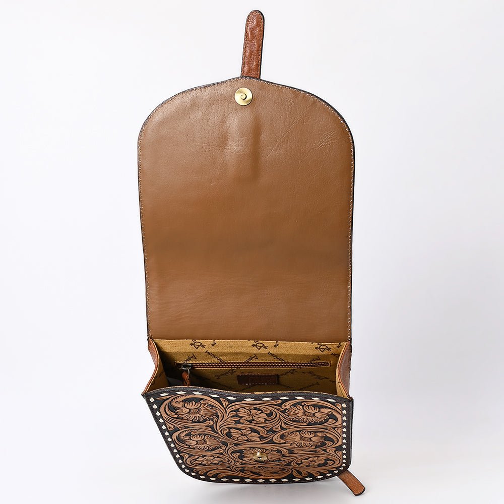 American Darling Hand-Tooled Genuine Leather Crossbody Bag