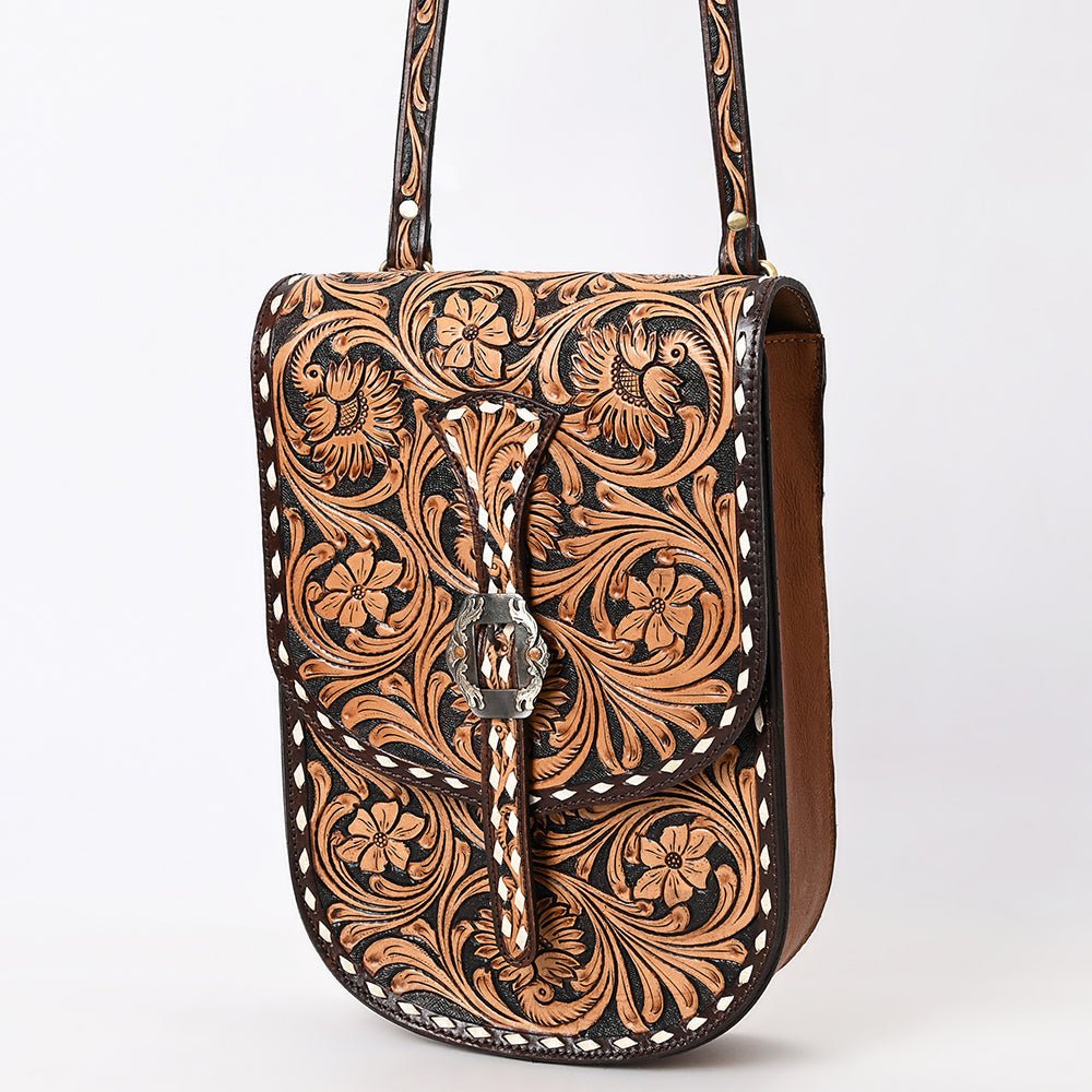 American Darling Hand-Tooled Genuine Leather Crossbody Bag