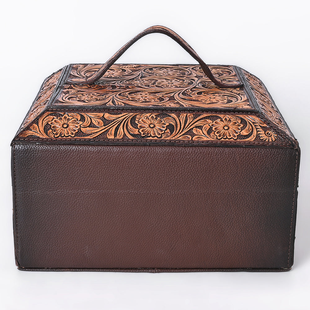 American Darling Jewelry Case Hand Tooled Genuine Leather