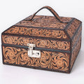 American Darling Jewelry Case Hand Tooled Genuine Leather