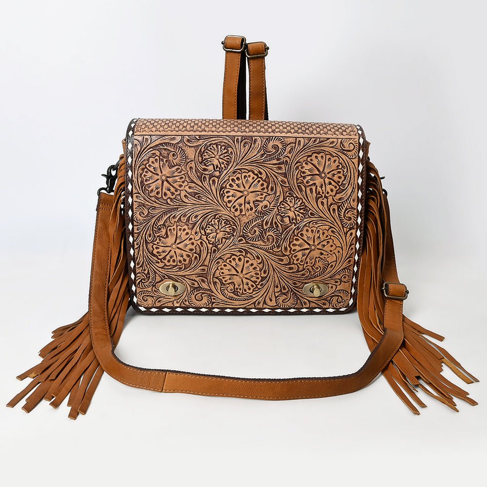 American Darling Hand-Tooled Genuine Leather Crossbody Bag