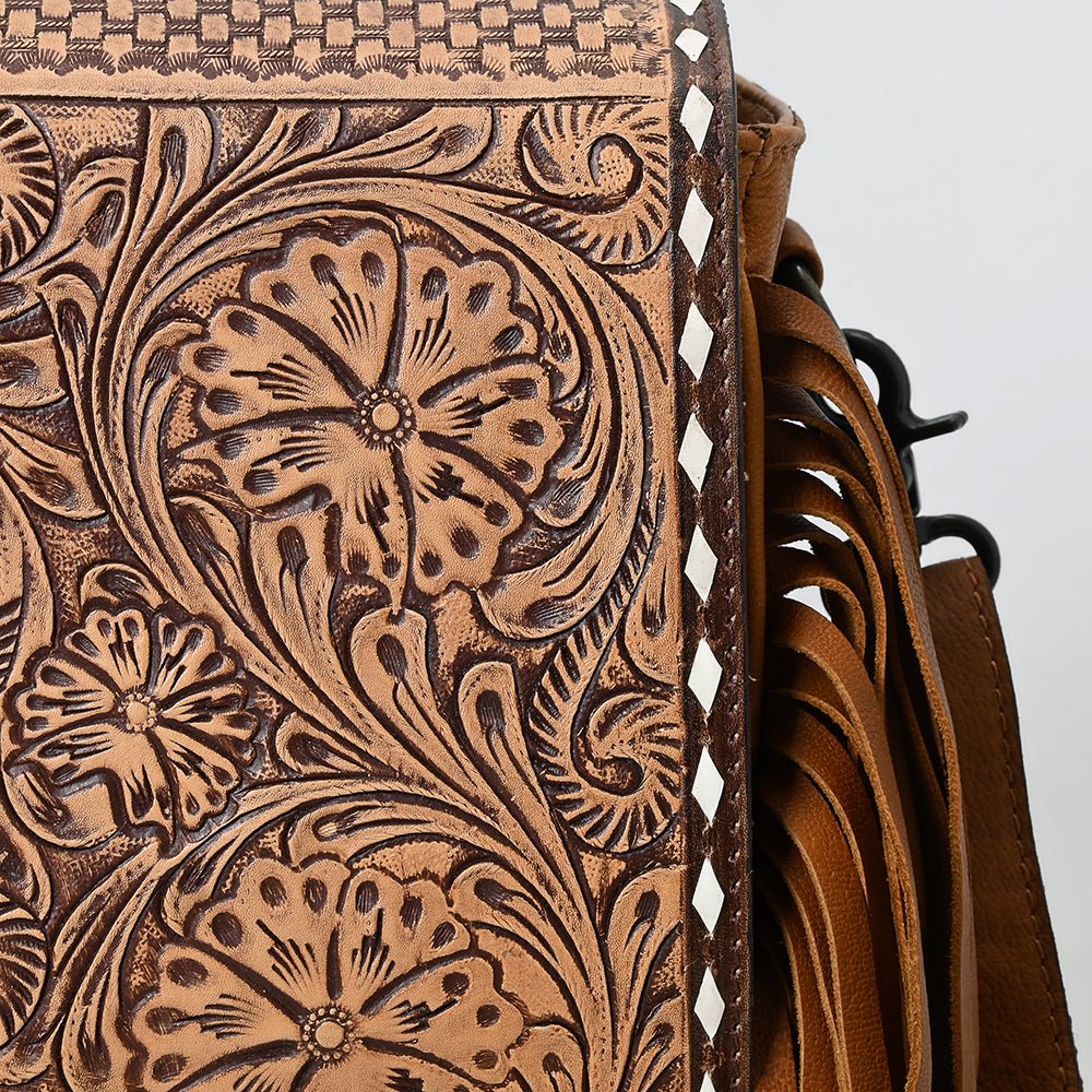 American Darling Hand-Tooled Genuine Leather Crossbody Bag