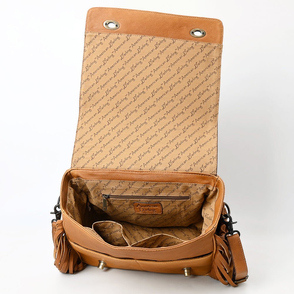 American Darling Hand-Tooled Genuine Leather Crossbody Bag