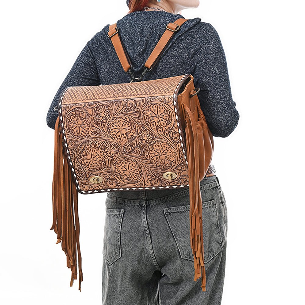 American Darling Hand-Tooled Genuine Leather Crossbody Bag