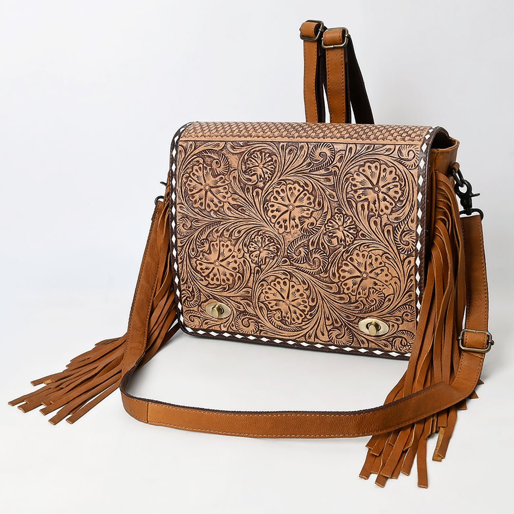 American Darling Hand-Tooled Genuine Leather Crossbody Bag