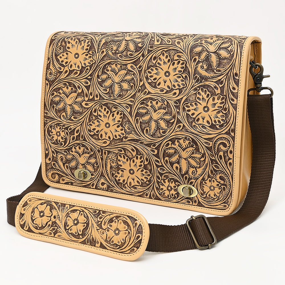 American Darling Hand-Tooled Genuine Leather Crossbody Bag