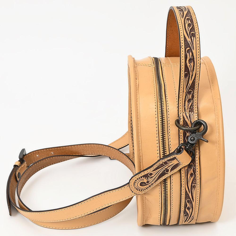 American Darling Hand-Tooled Genuine Leather Canteen Bag