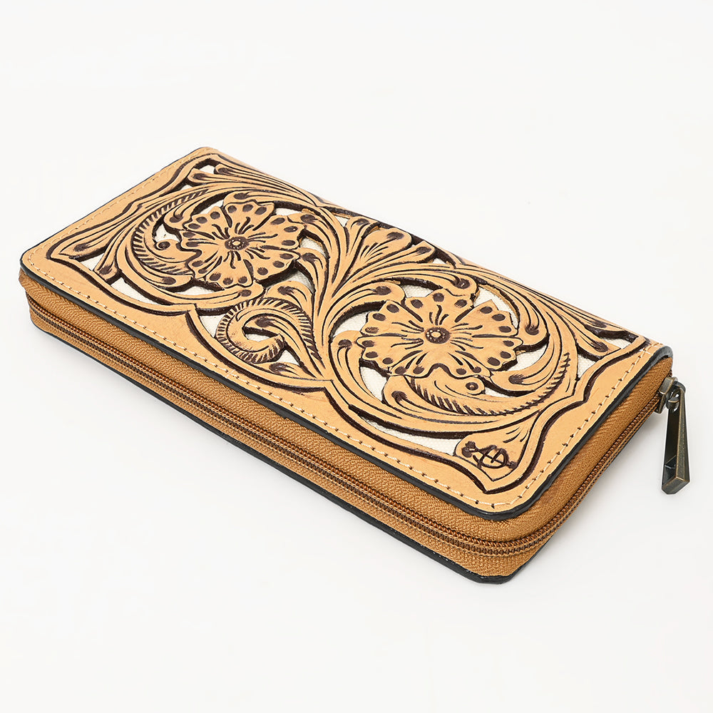 American Darling Wallet Hand Tooled Genuine Leather
