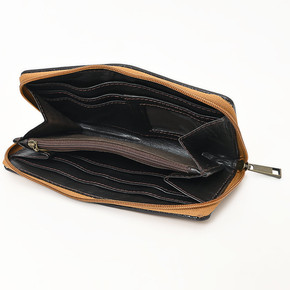 American Darling Wallet Hand Tooled Genuine Leather