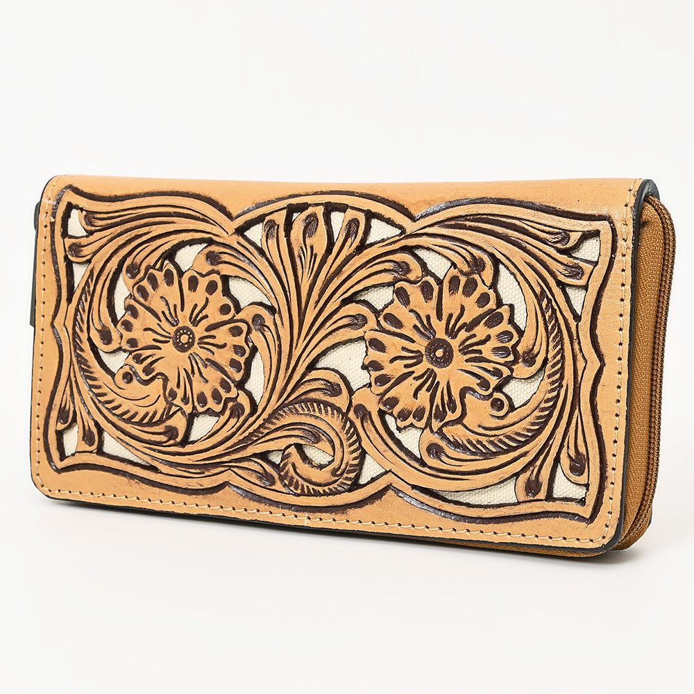 American Darling Wallet Hand Tooled Genuine Leather