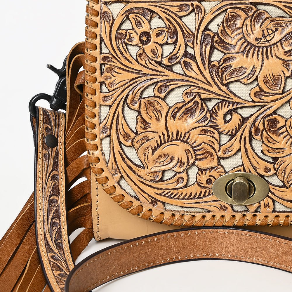 American Darling Small Crossbody Hand Tooled Genuine Leather