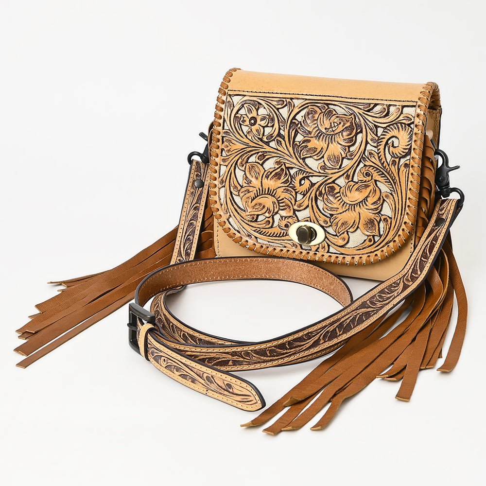American Darling Small Crossbody Hand Tooled Genuine Leather