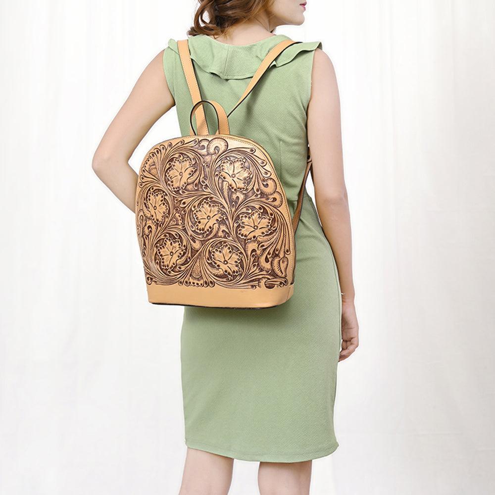 American Darling Hand-Tooled Genuine Leather Backpack