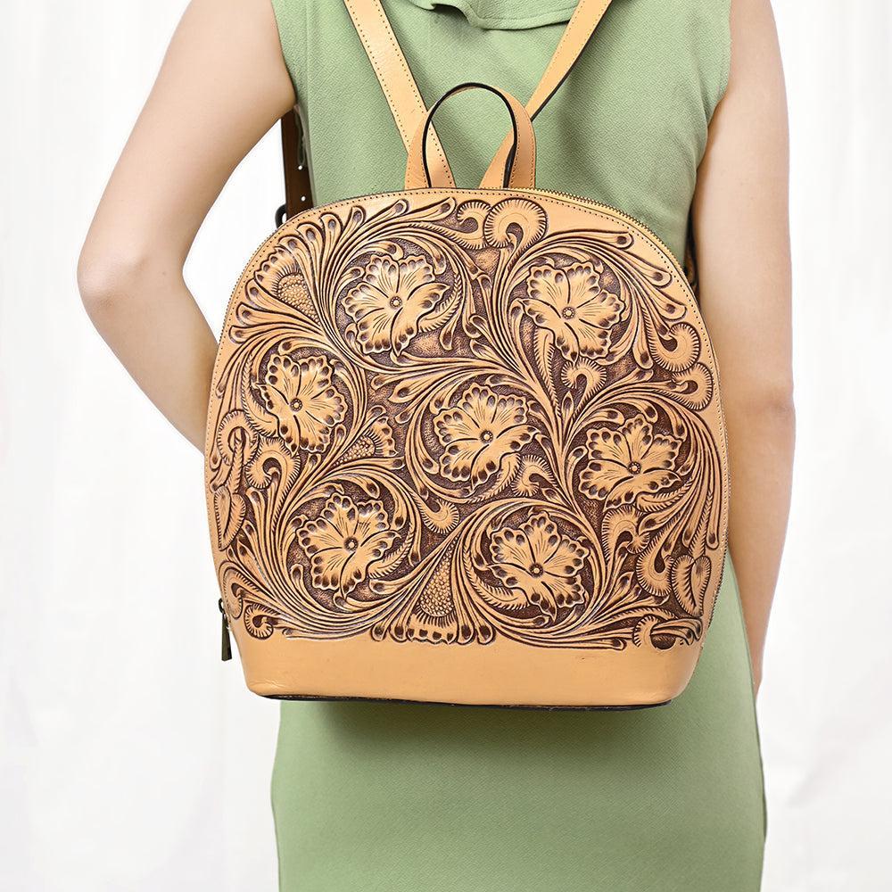 American Darling Hand-Tooled Genuine Leather Backpack