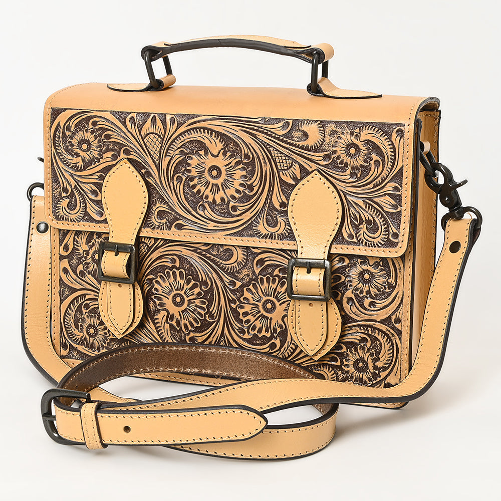 American Darling Hand-Tooled Genuine Leather Briefcase