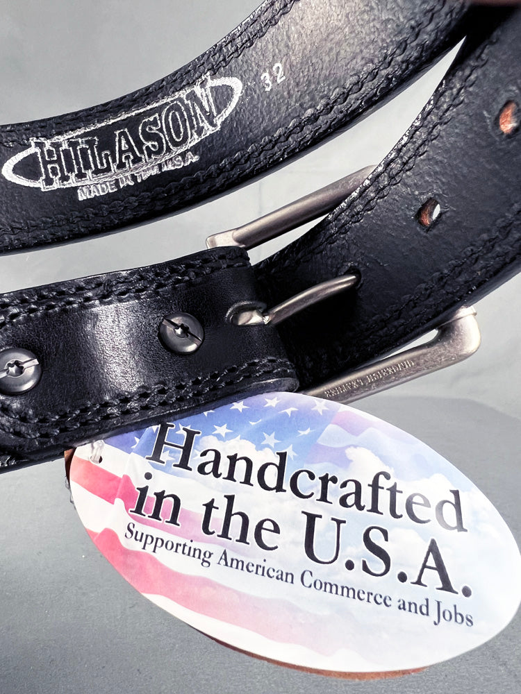 HILASON Western Heavy Duty Genuine Leather Mens Belt Black