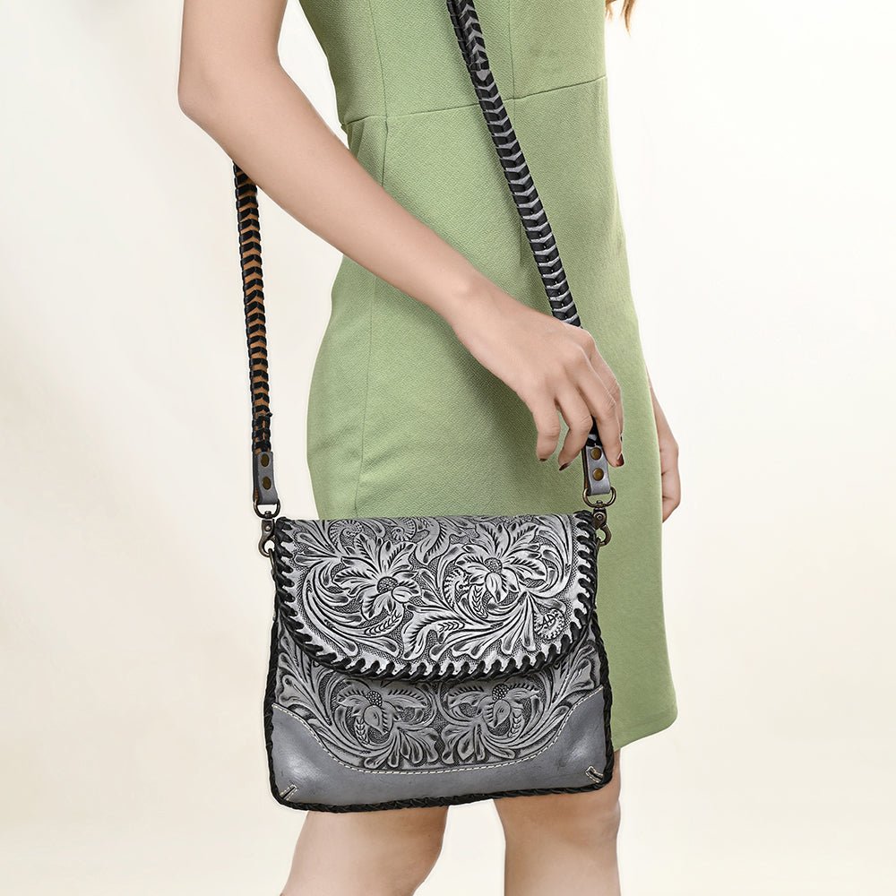American Darling Small Crossbody Hand Tooled Genuine Leather