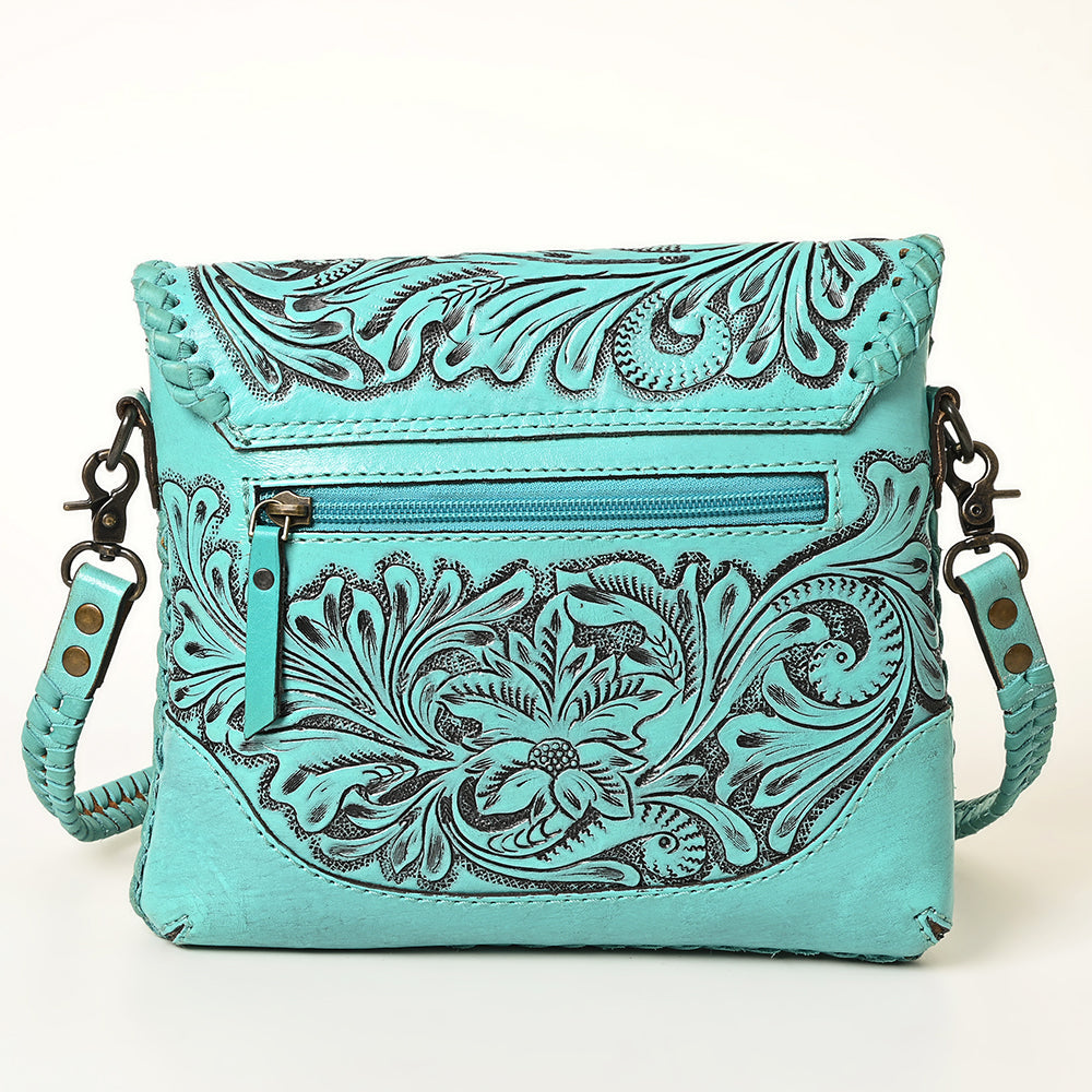 American Darling Western Leather Crossbody Bag – Handcrafted with Hand-Tooled Floral Carving, Genuine Leather, Durable and Stylish