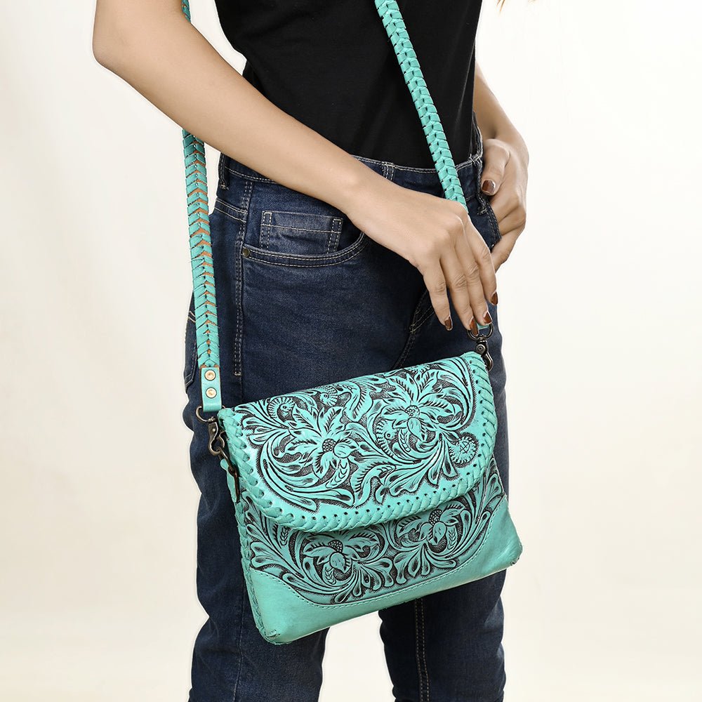 American Darling Small Crossbody Hand Tooled Genuine Leather