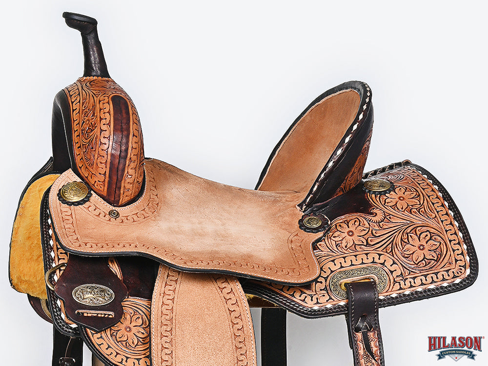 HILASON Western Horse Saddle American Leather Trail Barrel Brown