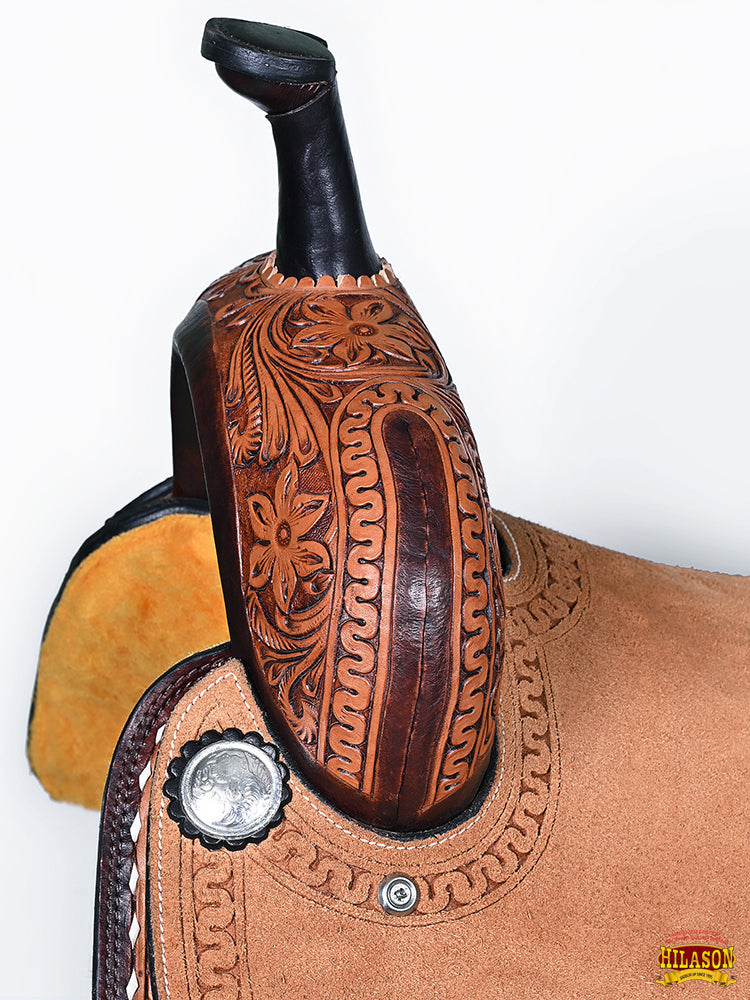 HILASON Western Horse Saddle American Leather Trail Barrel Brown