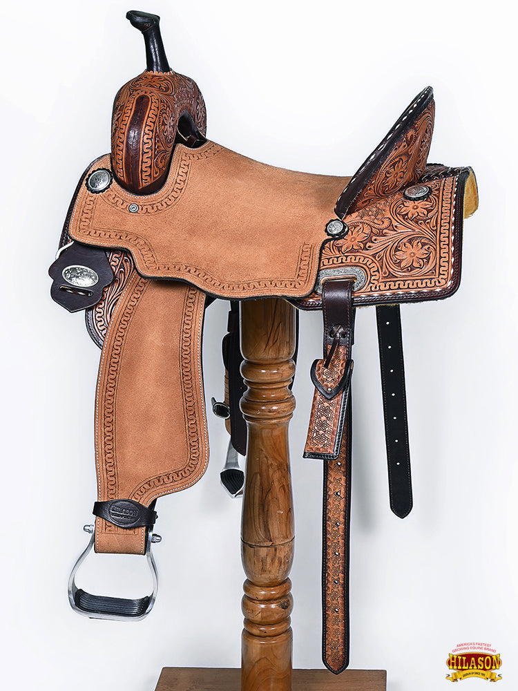 HILASON Western Horse Saddle American Leather Trail Barrel Brown