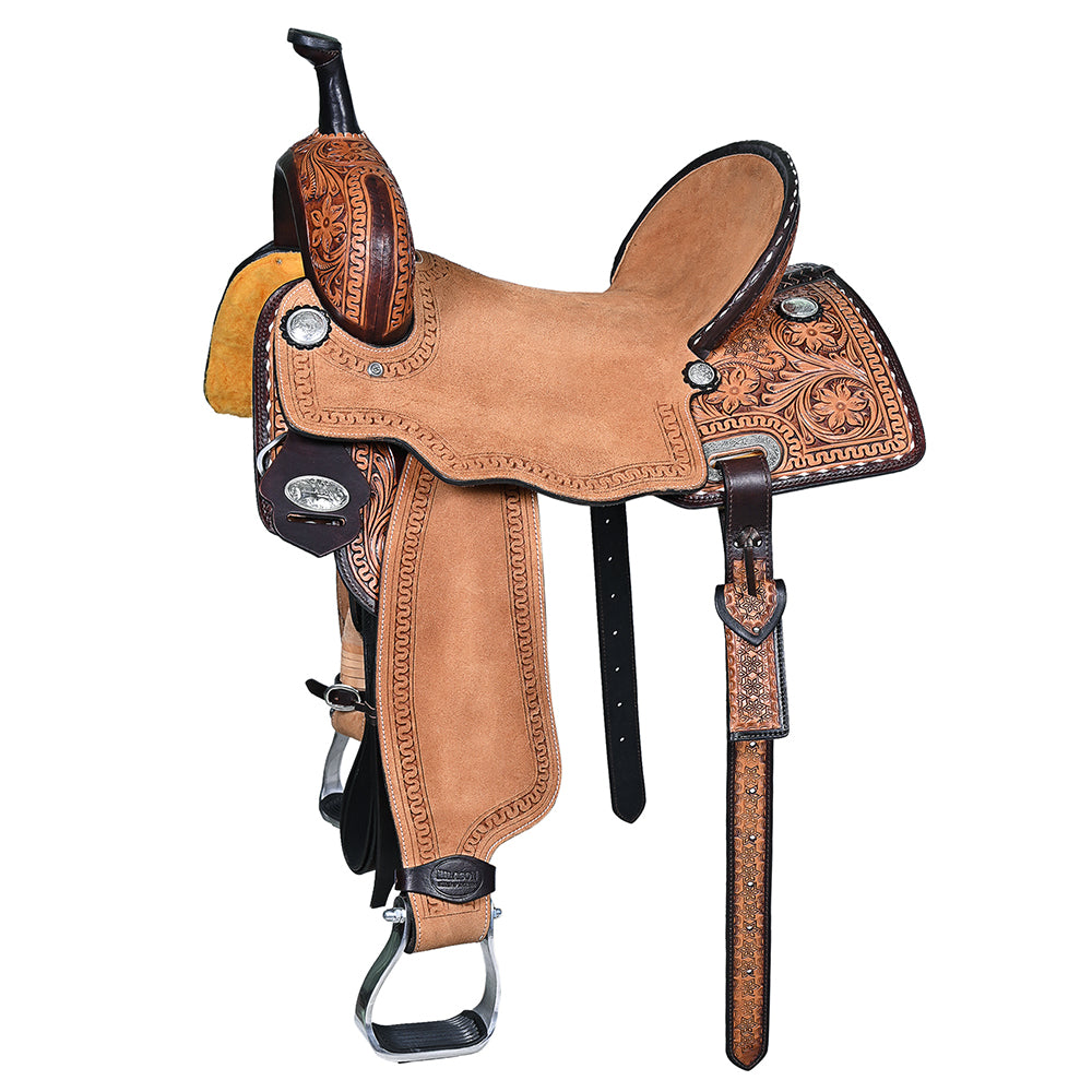 HILASON Western Horse Saddle American Leather Trail Barrel Brown