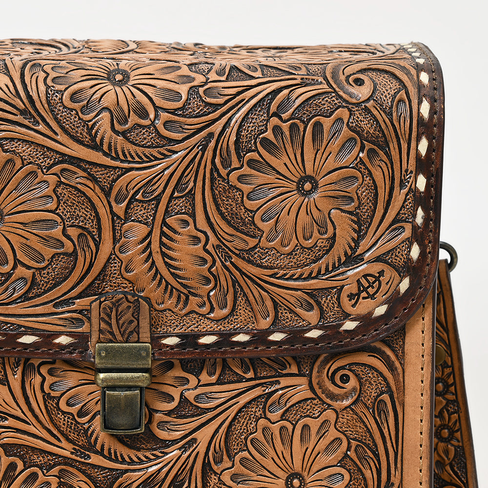 American Darling Hand-Tooled Genuine Leather Briefcase