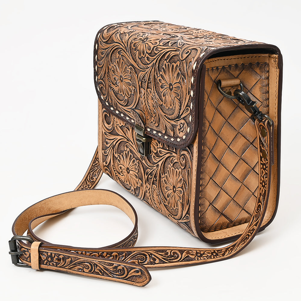 American Darling Hand-Tooled Genuine Leather Briefcase